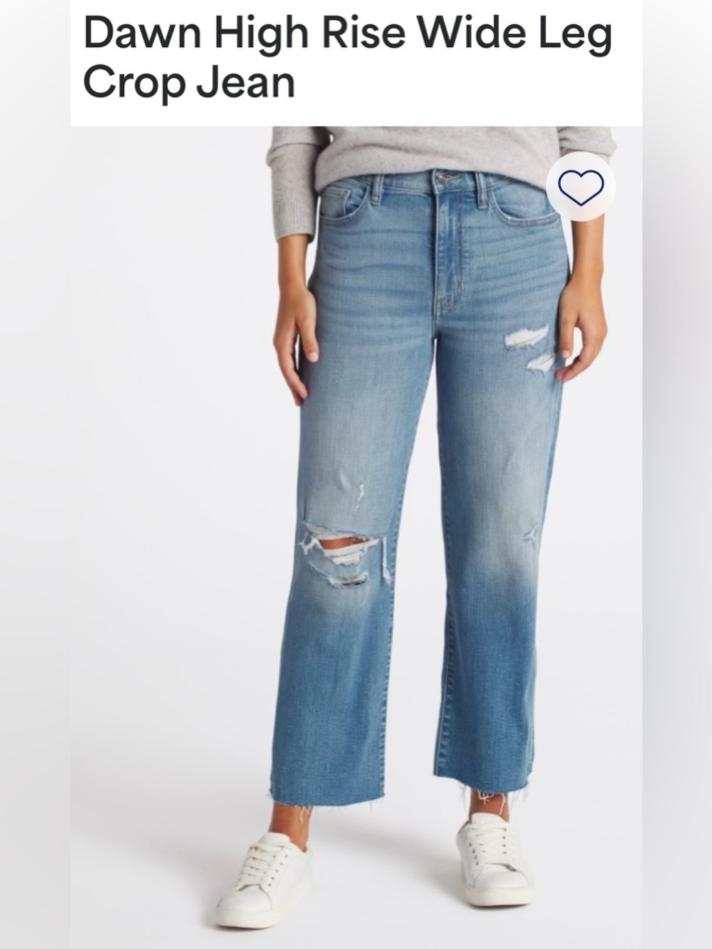 Studio Blue Dawn High Rise Wide Leg Crop Size 30